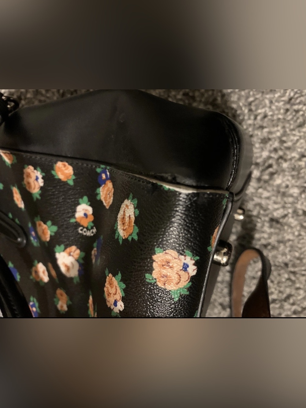 Coach Outlet Margot Satchel Purse With Floral Patterns Includes Matching Wallet - Picture 7 of 16